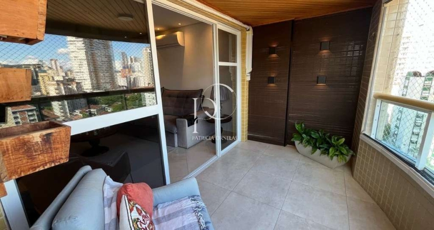 Apartamento de Luxo no Gonzaga: 3 Quartos, 3 Suítes, 5 Banheiros, 2 Vagas - 163m² - Santos-SP