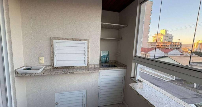Apartamento com 2 dormitórios para alugar, 69 m² por R$ 4.232,36/mês - Barreiros - São José/SC