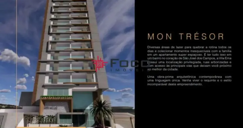 Apartamento - Edifício Mon Tresor Vila Ema - São José dos Campos -  3 dormitórios -1 suíte - 114,66m².