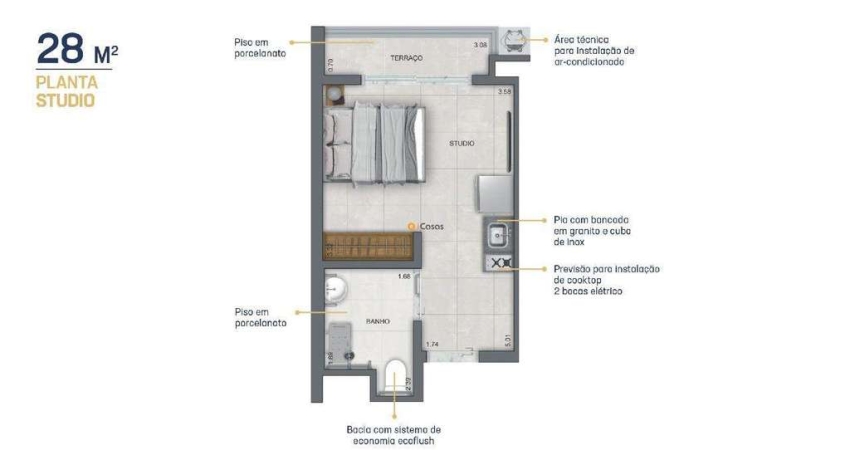 Apartamento à venda, 1 quarto, 1 suíte, Ipiranga - São Paulo/SP