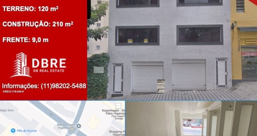 PREÇO REDUZIDO Imóvel Comercial em Higienópolis – 210 m² | 9 m de Frente | Oportunidade de Retrofit em Localização Premium