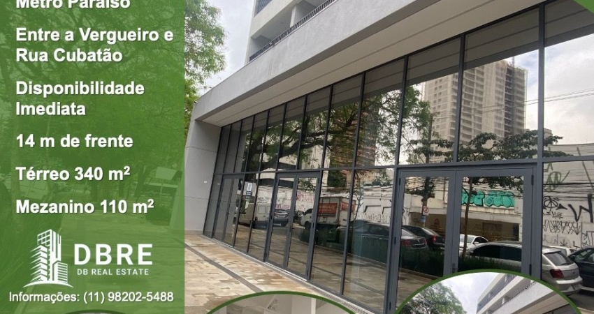 Loja com Fachada Ativa – 454 m² | Próxima ao Metrô Paraíso | Pé-Direito Duplo | Pronta para Uso