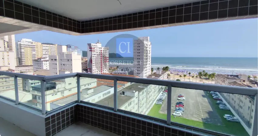 Lindo apto Vista Mar 117m², 3 suítes, 2 vagas, lazer Completo, a 100m da praia Boqueirão - Praia Grande - SP