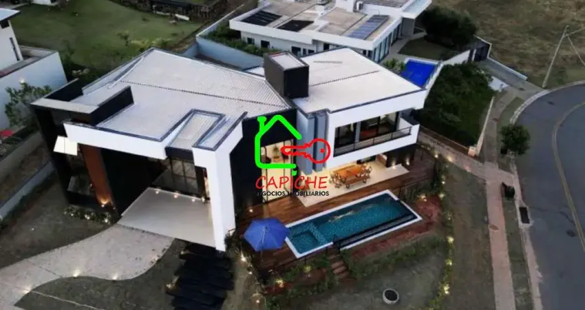 Casa de luxo em condomínio no Monte Alegre - Vinhedo-SP: 4 quartos, 4 suítes, 3 salas, 6 banheiros, 9 vagas, 390m²!