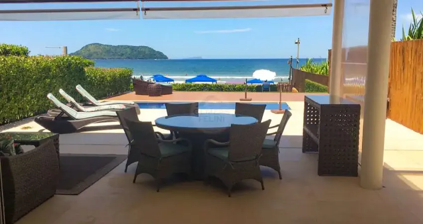 Casa pé na areia em condominio na praia de juquehy amplo jardim - locação anual / mensal