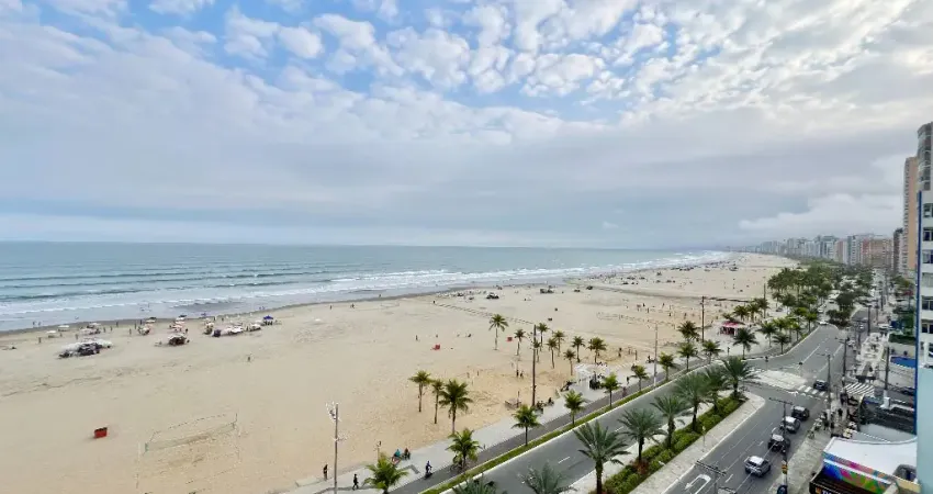Apartamento vista mar com 2 dormitórios, no Boqueirão, em Praia Grande.