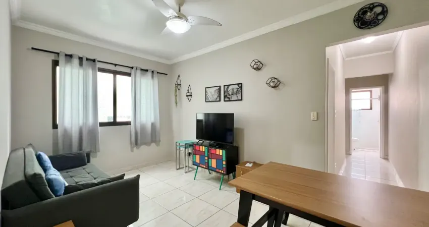 Apartamento mobiliado com 02 dormitórios, no caiçara, em praia grande-sp