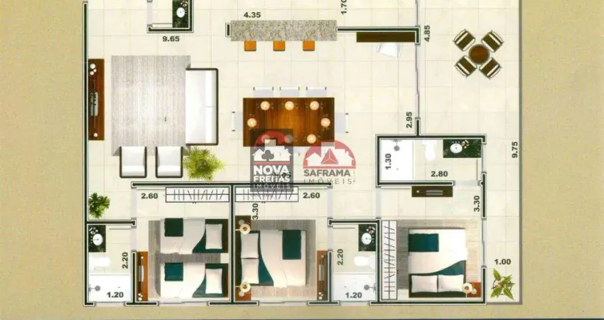 Apartamento com 3 quartos à venda na Rua Mar Tirreno, Bloco B, 91, Itaguá, Ubatuba