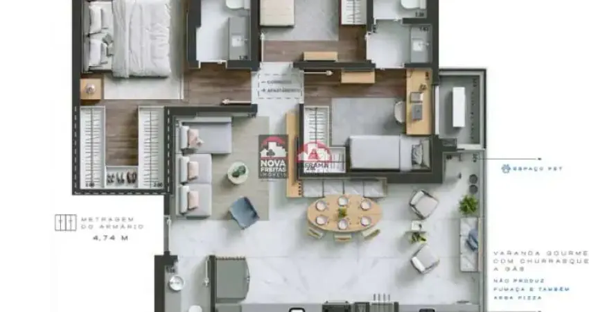 Apartamento com 3 quartos à venda na Avenida Doutor Eduardo Cury, 514, Jardim das Colinas, São José dos Campos