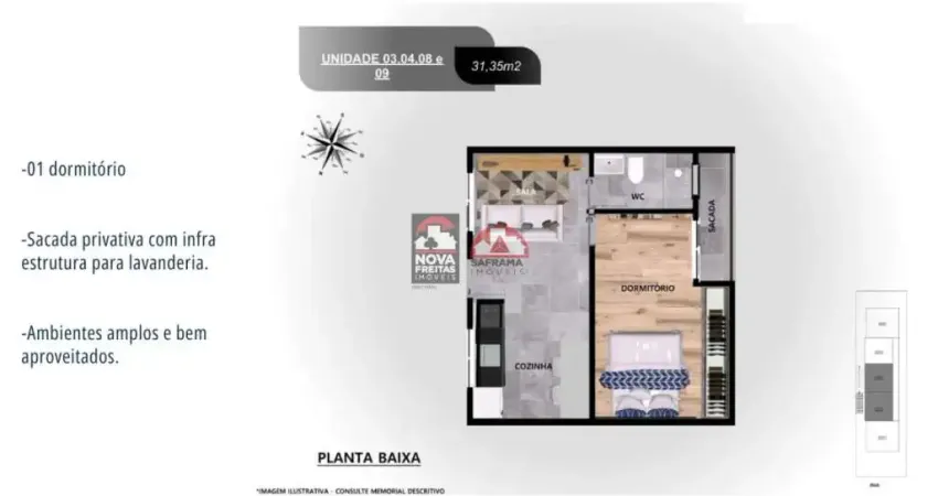 Apartamento com 1 quarto à venda na Rua José Ferrari Pegoreli, 363, Barranco Alto, Caraguatatuba