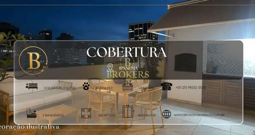 Cobertura à venda no Quadrilátero do Charme, Ipanema, Rio de Janeiro, RJ