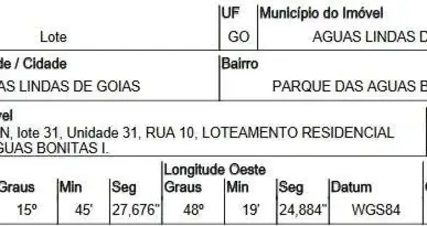 Oportunidade única em aguas lindas de goias - go | tipo: terreno | negociação: venda direta online | situação: imóvel