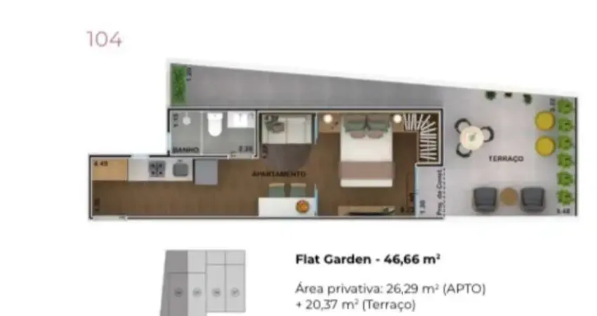 Flat com 1 quarto à venda na Rua Doutor Paulo Monteiro Mendes, 25, Monte Castelo, Volta Redonda