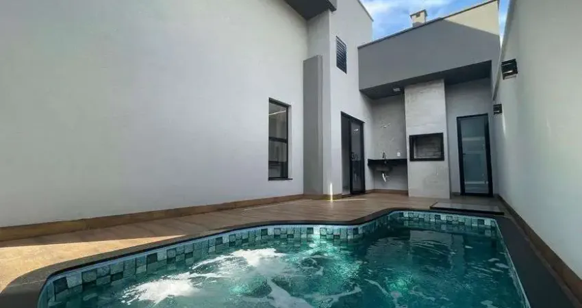 Casa moderna à venda no Canaã em Rio Verde - GO com churrasqueira, espaço amplo e piscina.