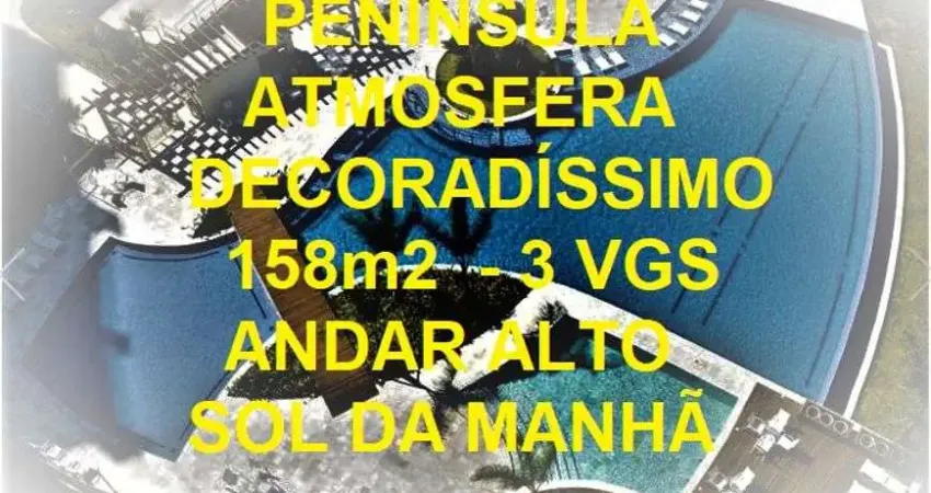 RARIDADE ATMOSFERA DECORADÍSSIMO SOL DA MANHÃ ANDAR ALTO 158m2 4 QTS 2 SUÍTES 3 VAGAS NADA A FAZER