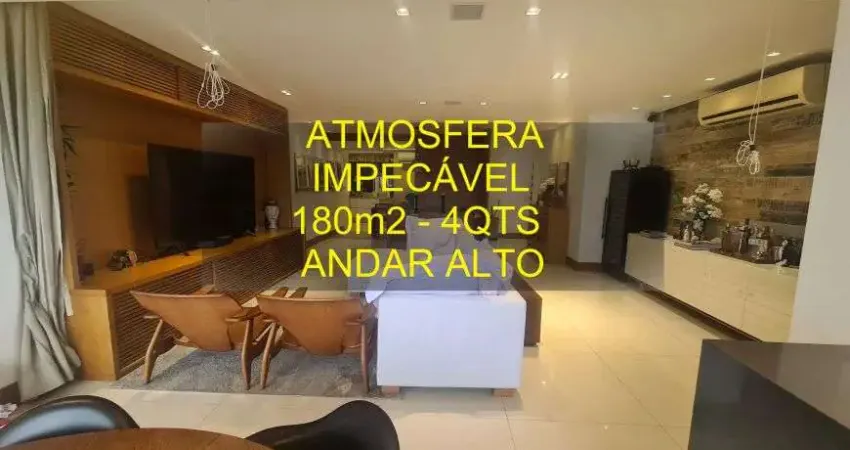 MARAVILHOSO NO PENÍNSULA ATMOSFERA 4 QUARTOS 2 SUÍTES ANDAR ALTO COM 180m2 - BARRA DA TIJUCA