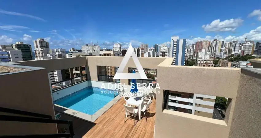Pituba - Cobertura - 211m² - Vista mar - 4 pavimentos - 3 suítes - Ventilado - Decorado - Armários - Climatizado - Piscina - Salão Gourmet - 2 vagas