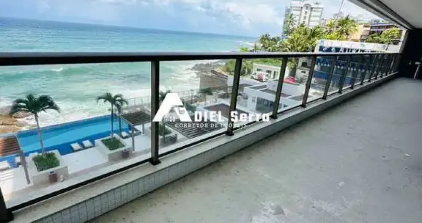 Ondina - 303m² - PORTEIRA FECHADA - Vista mar total - 4 suítes - Armários - Móveis - 4 vagas