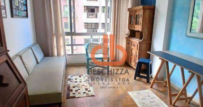 Apartamento com um dormitório Itararé - São Vicente/SP, vista para o mar