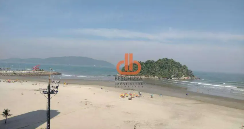 Frente Mar Mobiliado tres quartos, uma Vaga José Menim - Santos -SP