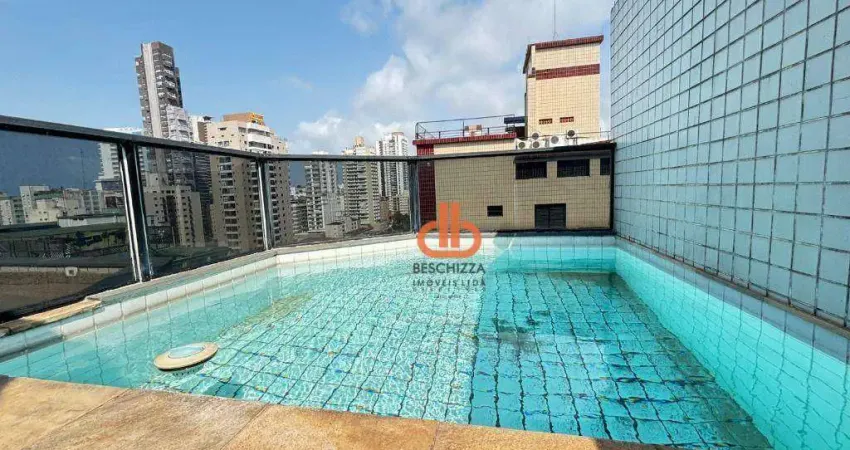 Cobertura com 1 dormitório à venda, 112 m² por r$ 950.000,00 - pompéia - santos/sp