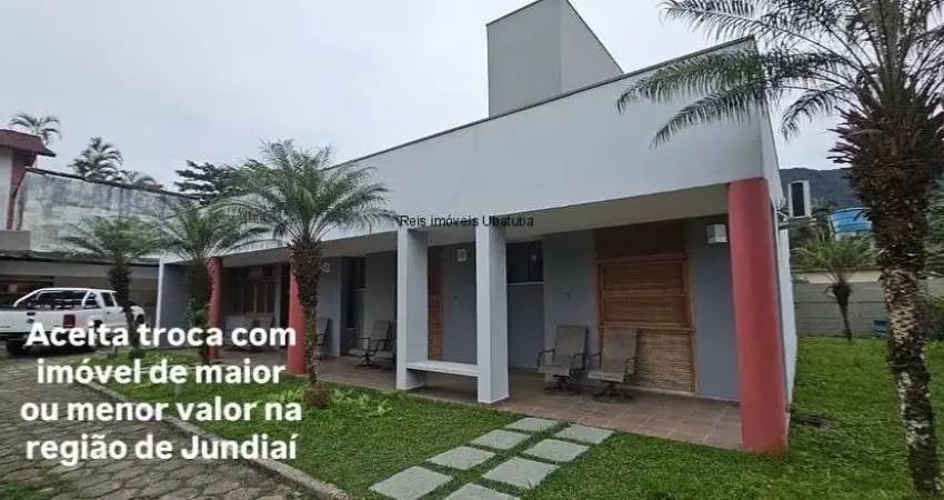 Casa com 7 dormitórios na praia do lázaro ? ubatuba/sp esruda troca com imóvel de maior ou menor valor na região de jundiaí.