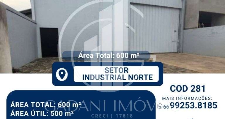 BARRACAO DISPONIVEL PARA LOCACAO NO SETOR INDUSTRIAL NORTE