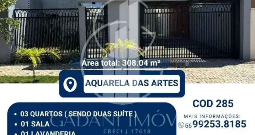 Casa em condomínio fechado com 3 quartos à venda na Avenida das Figueiras, 02, Aquarela das Artes, Sinop