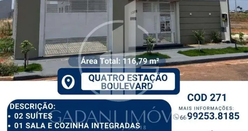 CASA A VENDA COM 2 SUITES NO RESIDENCIAL QUATRO ESTACOES BOULEVARD - SINOP MT