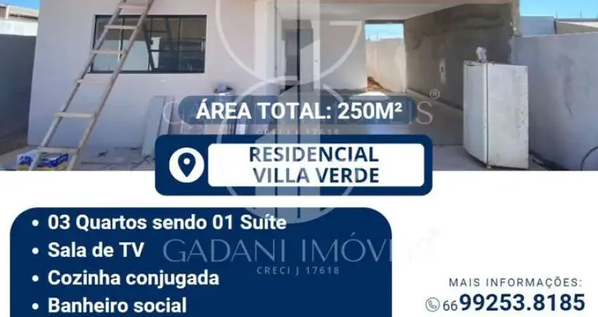 CASA DE 3 QUARTOS A VENDA NO RESIDENCIAL VILLA VERDE