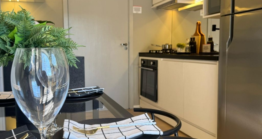 Apartamento, 1 dormitórios c/sacada. 10 áreas de lazer
