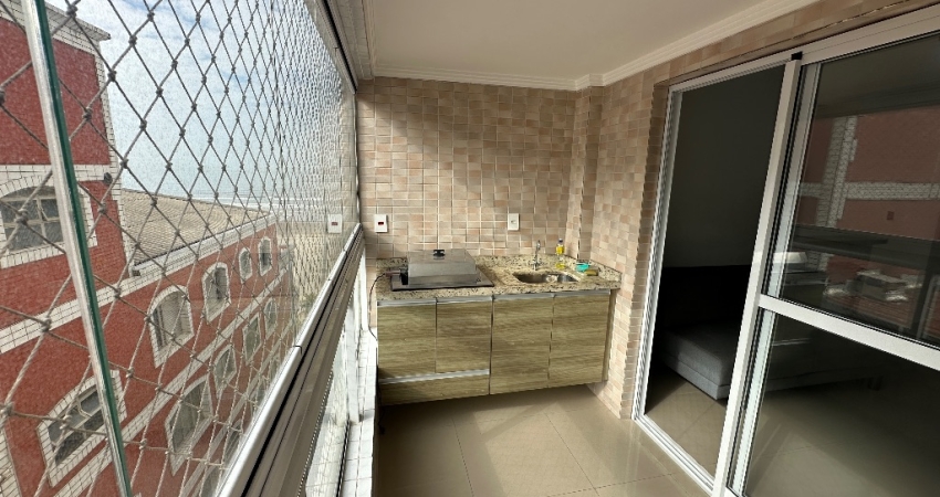 Locação Apto Mobiliado R$ 3.500 com 1 Dormitório (Suíte), Vista Mar e Lazer na Cobertura – Bairro Aviação / Praia Grande