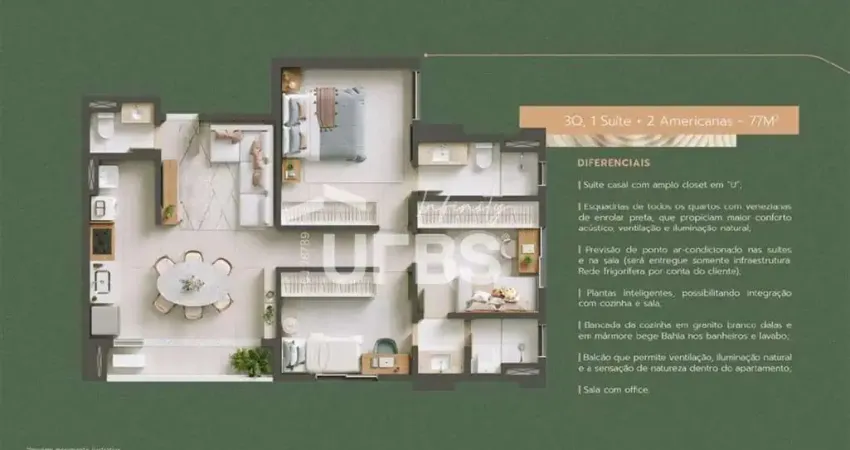 Apartamento com 3 quartos à venda na Rua Córdoba, Parque Amazônia, Goiânia