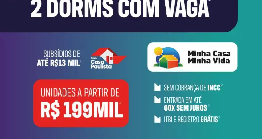 Ferraz com estilo - 2 Dormitórios com Vaga
