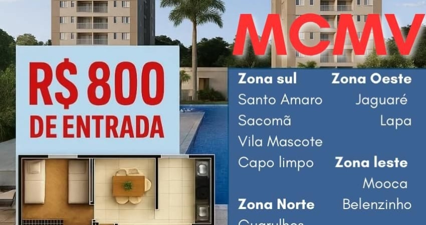 Lancamentos MCMV apartamentos de 2 dormitorios com lazer de clube