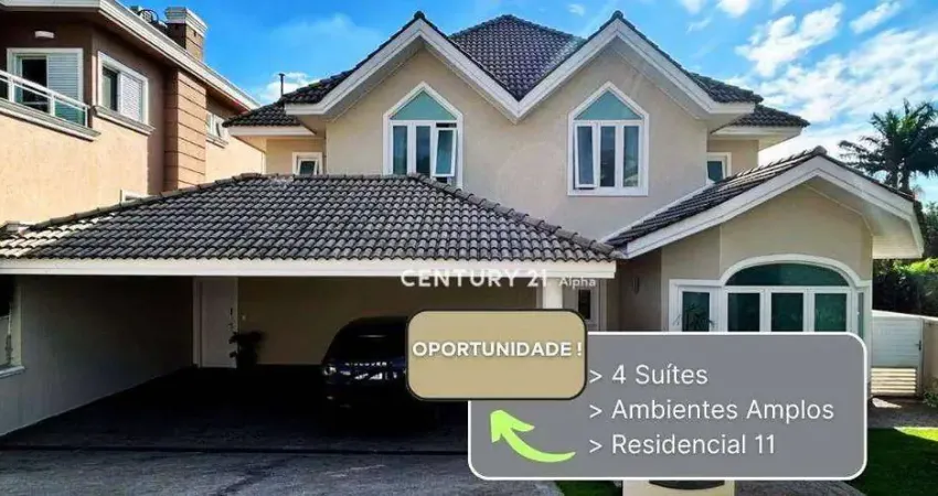 Casa com 4 dormitórios à venda, 435 m² por R$ 4.000.000,00 - Residencial Onze (Alphaville) - Santana de Parnaíba/SP