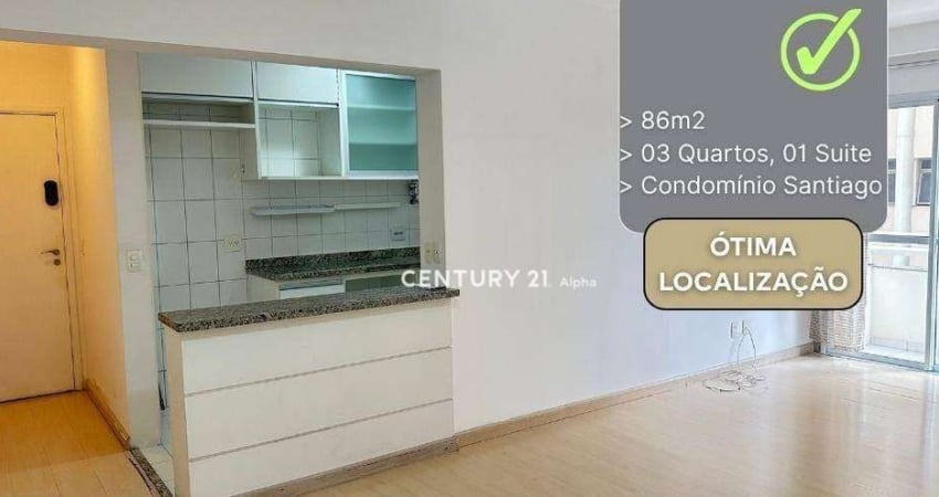 Apartamento com 3 dormitórios para alugar, 86 m² por R$ 5.733/mês - Alphaville Industrial -