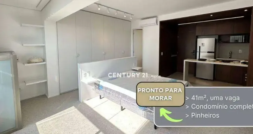 Apartamento com 1 dormitório, 41 m² - venda por R$ 1.300.000,00 ou aluguel por R$ 10.167,17/mês - Pinheiros - São Paulo/SP
