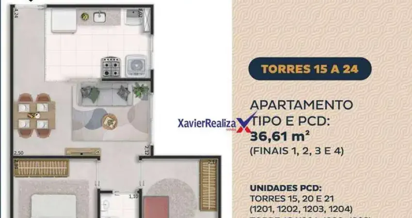 Apartamento com 2 dormitórios à venda, 36 m² por r$ 213.000 - jequitibá - vespasiano/mg