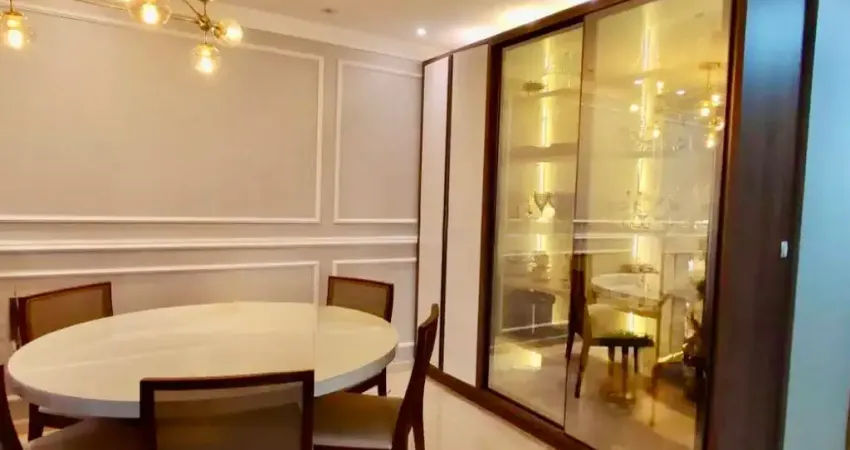 Lindo apartamento mobiliado, com 3 quartos, 2 vagas e sacada gourmet com churrasqueira no cancelli.