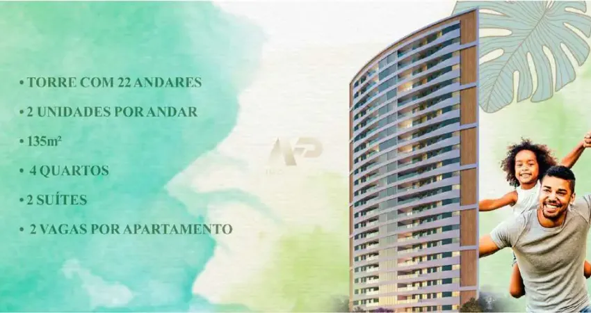 Conforto e Sofisticação em Torre Exclusiva com Lazer Completo e Apartamentos de 135m²