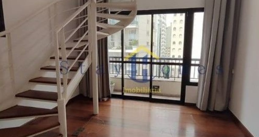 Apto duplex de 45 m² com 1 dormitório suíte e 2 banheiros  no Jardins - SP
