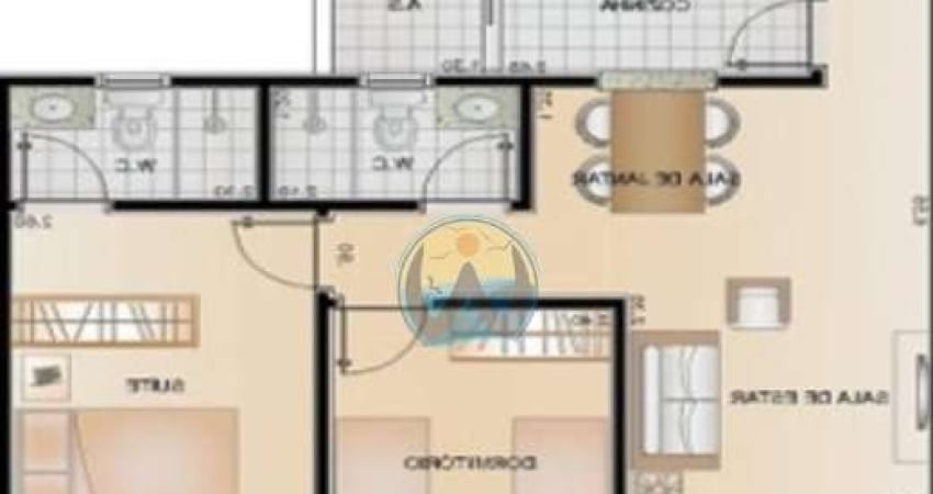 Apartamento com 2 quartos para alugar no Monção, Taubaté 