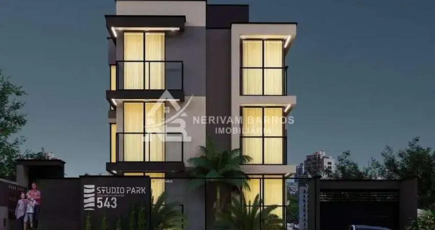 Studio park guabirotuba com 21 metros privativos, com 1 quarto e cozinha integrados, sacada e banheiro social