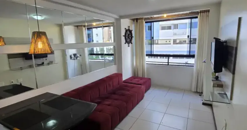 Apartamento mobiliado com 1 quarto no cabo branco, elevador e lazer