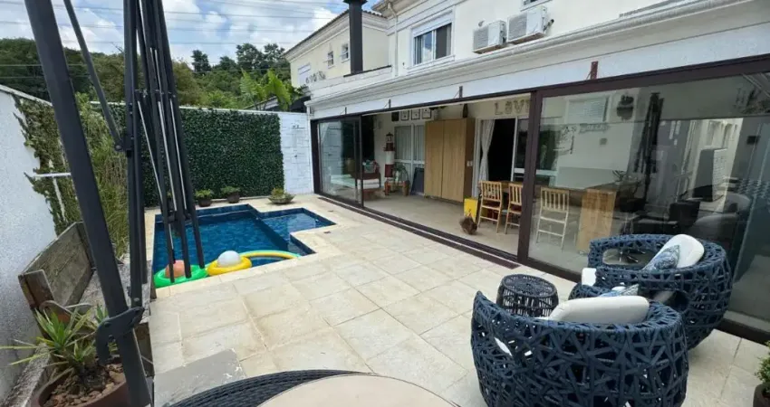 Casa à venda no tamboré 7, 240m², 3 suítes, piscina aquecida, gourmet, escritório, lareira, segurança, condomínio exclusivo alphaville.