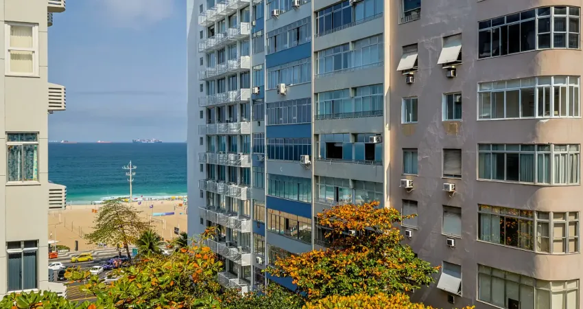 Copacabana - domingos ferreira - vista mar - 4 quartos (1 suite) - dependencia - 1 vaga 197m²