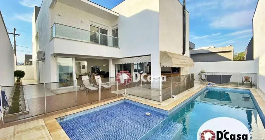 Lindo sobrado à venda com 3 suítes, espaço gourmet e piscina, condomínio San Marco, Taubaté-SP.