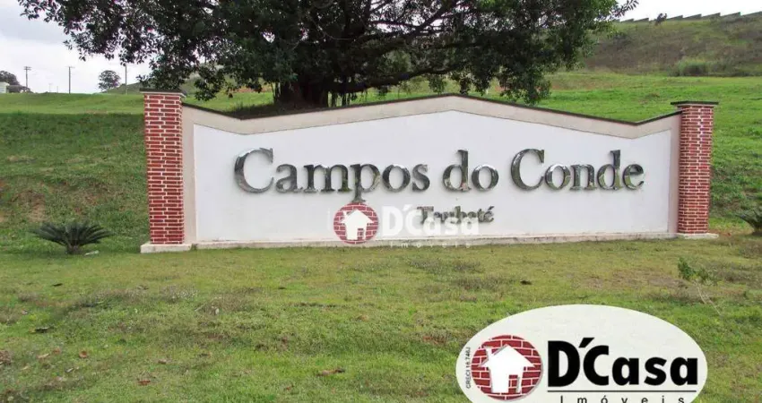 Terreno a venda no condomínio Conde Taubaté, com 644m2 e em declive, no bairro do Cataguá, Taubaté - SP