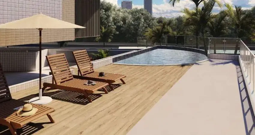 Apartamento à 20m do mar com piscina e 2 quartos em Mongaguá.